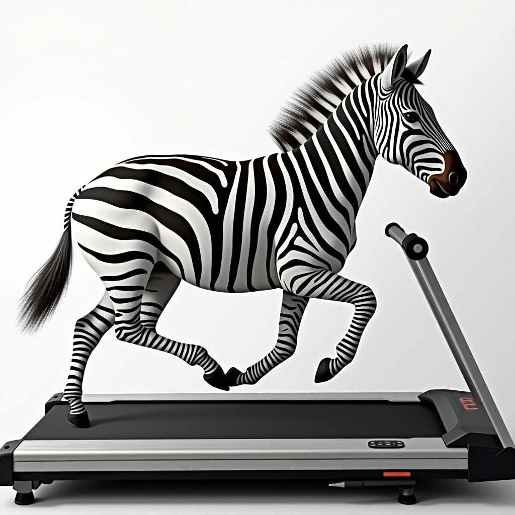  zebra on a treadmill.