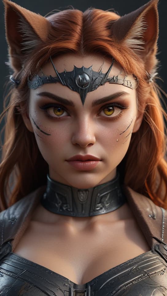 a beast woman with strong y type, cat eyes, trending on art station, (detailed face), ((upper body)), (front view),(masterpiece:1.4),(photorealistic:1.4),(high resolution),(exquisitely detailed),(beautiful detailed light),(ultra_color),(perfect anatomy),best quality,ultra high definition,(cinematic light),<lora:ClothingAdjuster3:-0.5>