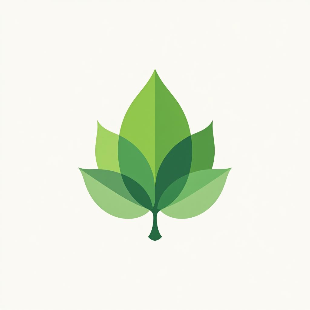  design a logo, minimalist geometric logo of green leaf vector graphic