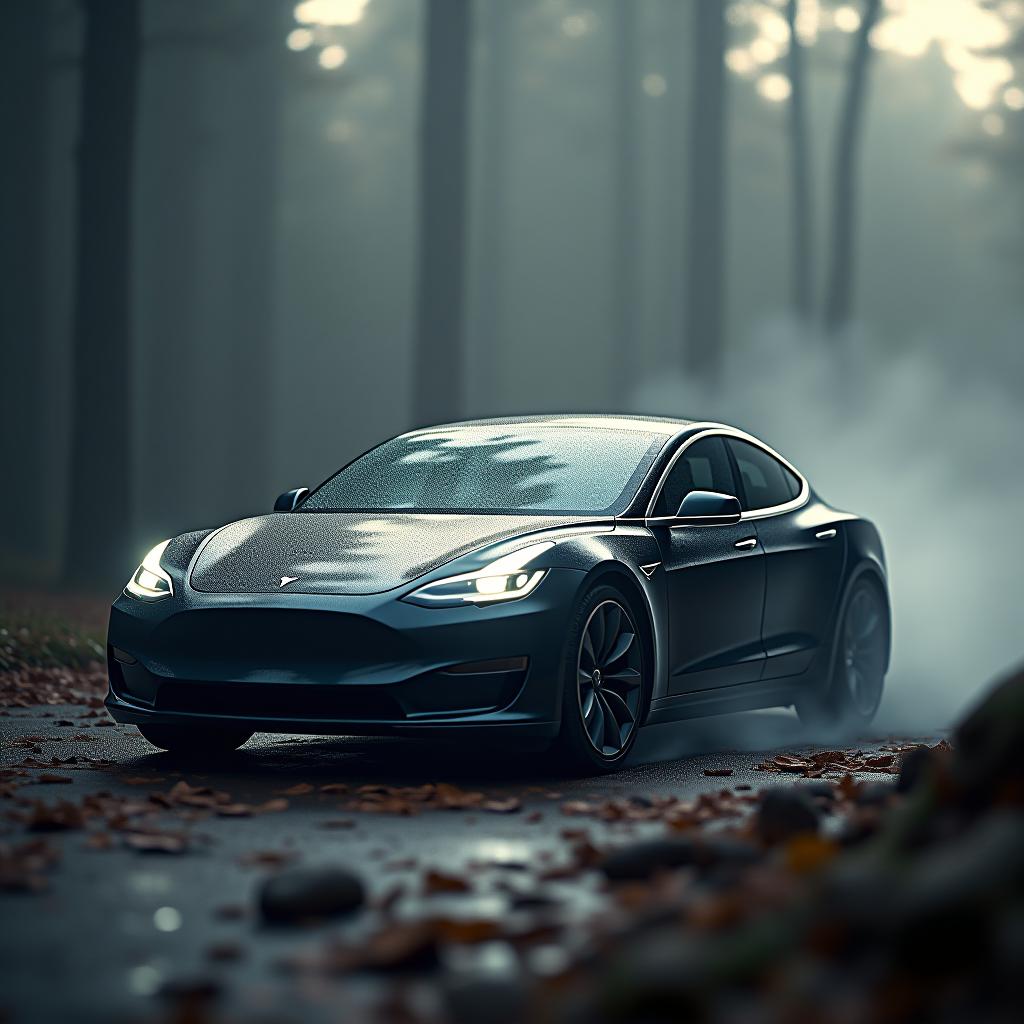  tesla car rugged version hyperrealistic, full body, detailed clothing, highly detailed, cinematic lighting, stunningly beautiful, intricate, sharp focus, f/1. 8, 85mm, (centered image composition), (professionally color graded), ((bright soft diffused light)), volumetric fog, trending on instagram, trending on tumblr, HDR 4K, 8K