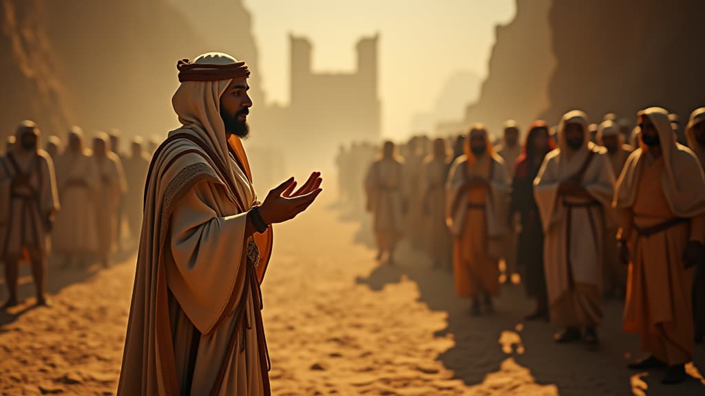  history of biblical times, naaman requesting dirt from israel to take back home, signifying his desire to worship the god of israel. hyperrealistic, full body, detailed clothing, highly detailed, cinematic lighting, stunningly beautiful, intricate, sharp focus, f/1. 8, 85mm, (centered image composition), (professionally color graded), ((bright soft diffused light)), volumetric fog, trending on instagram, trending on tumblr, HDR 4K, 8K