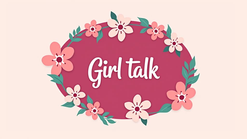  design a logo, girly, flowers, girl talk, with the text 'k'.