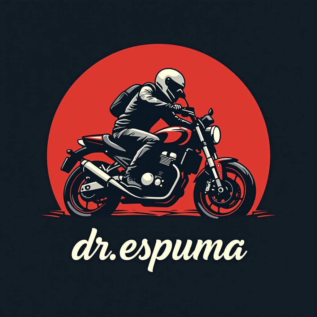  design a logo, lava jato com uma moto em fundo redondo e escrito estética dr. espuma, with the text 'estética dr. espuma '.