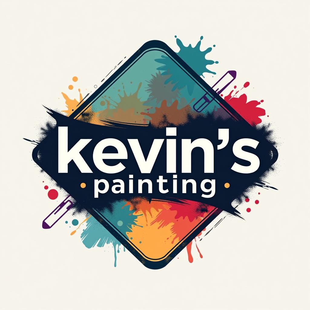  design a logo, in a geometric style. painting service , with the text 'kevin’s painting '.