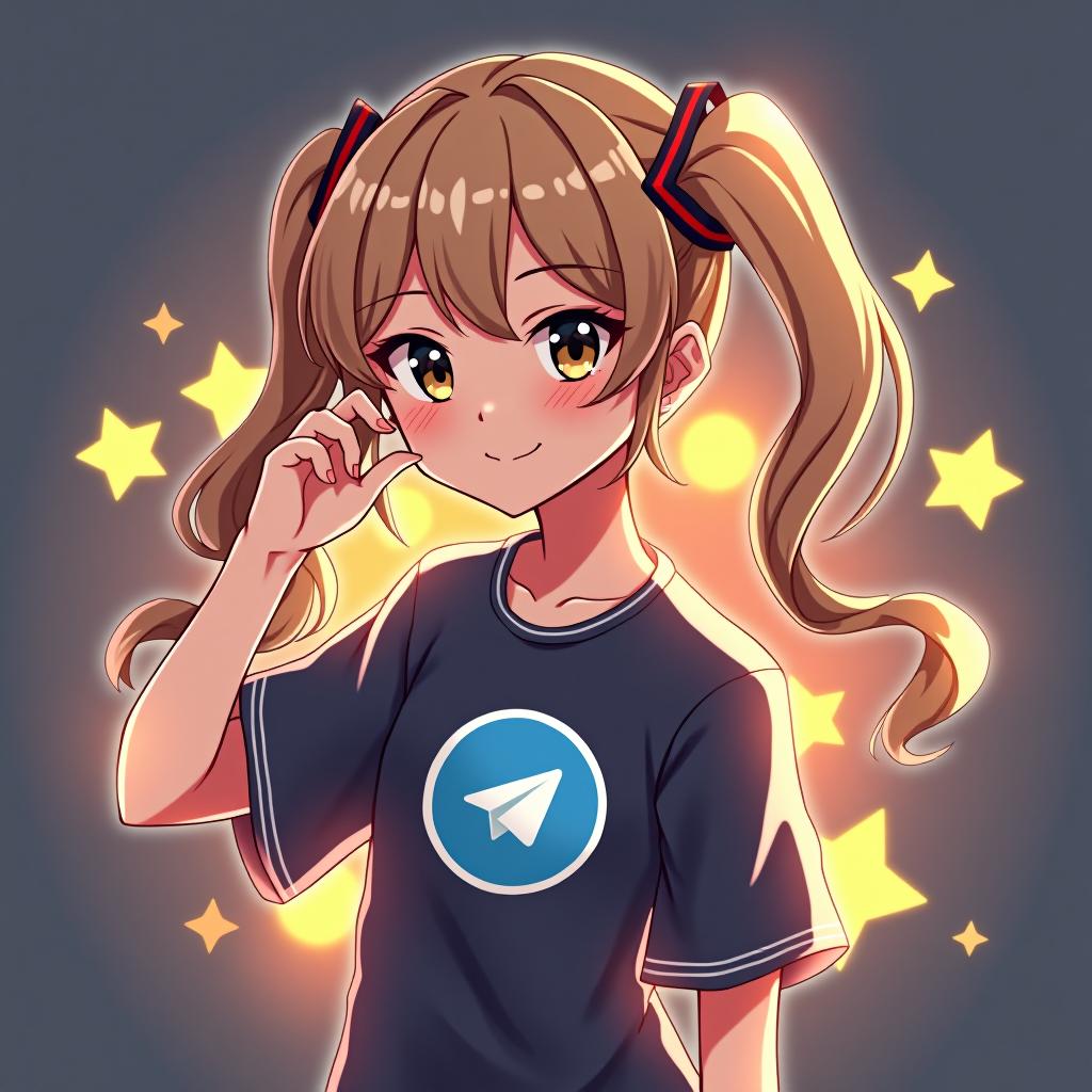  anime, emilia girl in shirt, shirt in logo of telegram icon, amazing pose,