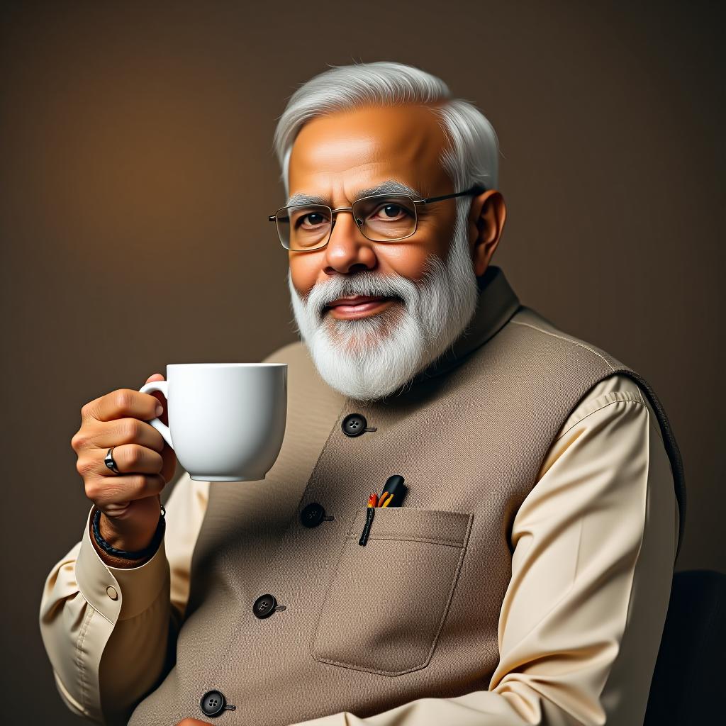  narendra modi with cup