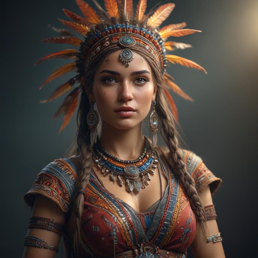 ((masterpiece)),(((best quality))), 8k, high detailed, ultra detailed, beautiful woman tribe, woman with mystical tribal aura, (traditional tribal attire), tribal dance movements, (dazzling colors) hyperrealistic, full body, detailed clothing, highly detailed, cinematic lighting, stunningly beautiful, intricate, sharp focus, f/1. 8, 85mm, (centered image composition), (professionally color graded), ((bright soft diffused light)), volumetric fog, trending on instagram, trending on tumblr, HDR 4K, 8K