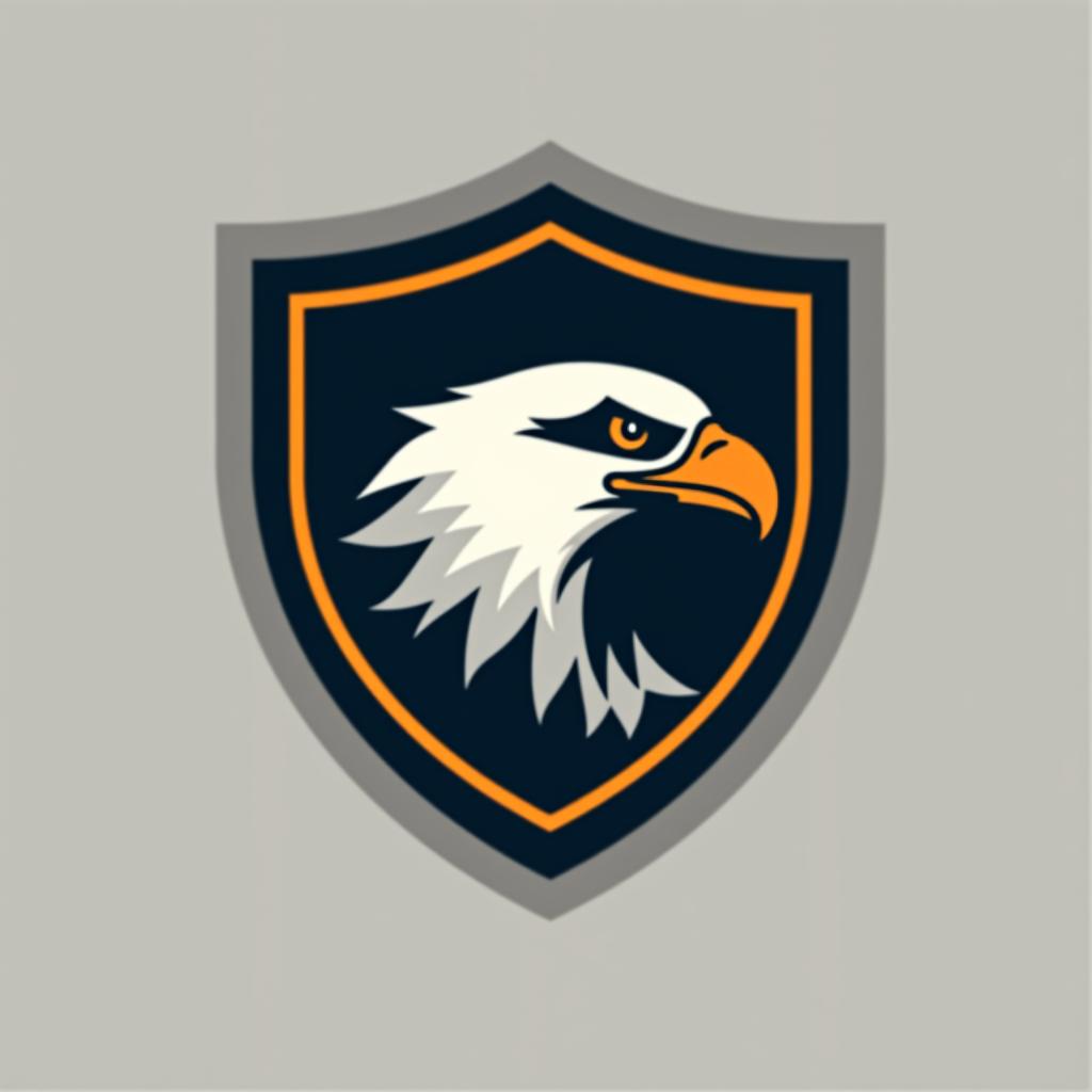  design a logo, create an emblem logo using an eagle’s eye and a shield, emphasizing the company’s focus on vigilance and protection.