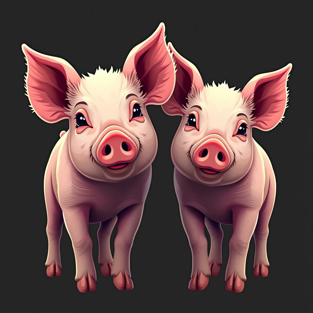  pigs , (logo:1.15), hq, hightly detailed, 4k