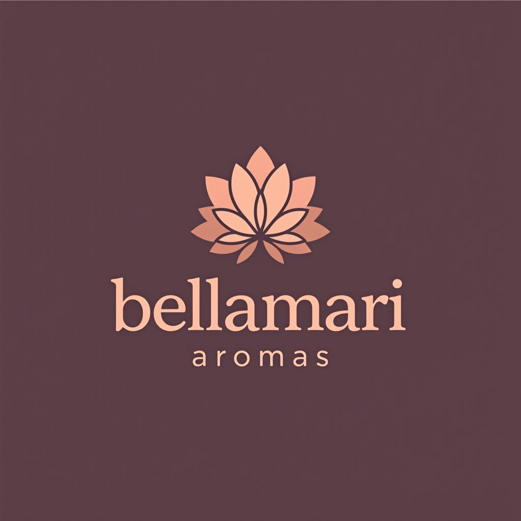  design a logo, i would like to create a logo with a flower that refers to the spa, tranquility, with the text 'bellamari aromas'.