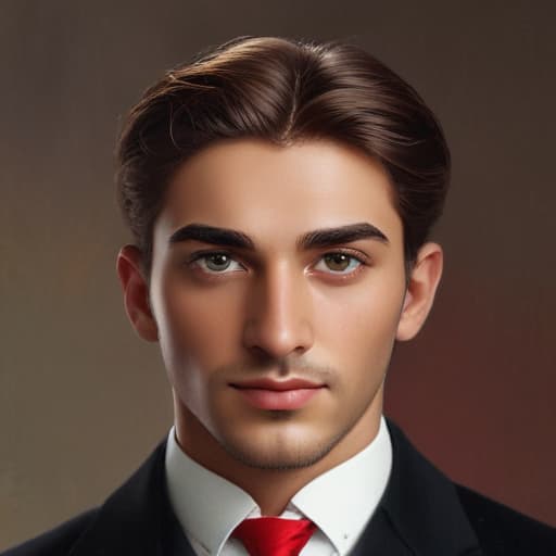 realistic style, Turkish man with green eyes and dark blonde hair, early 20th century, he is a man from high society, accordingly he is wearing an early 20th century suit and a red fez