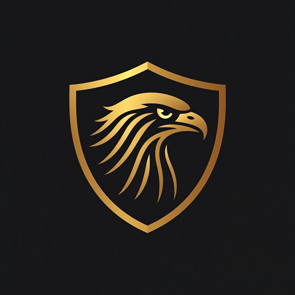  design a logo ; logo title should be 'golden eagle'. create an emblem logo using an eagle’s eye and a shield, emphasizing the company’s focus on vigilance and protection.