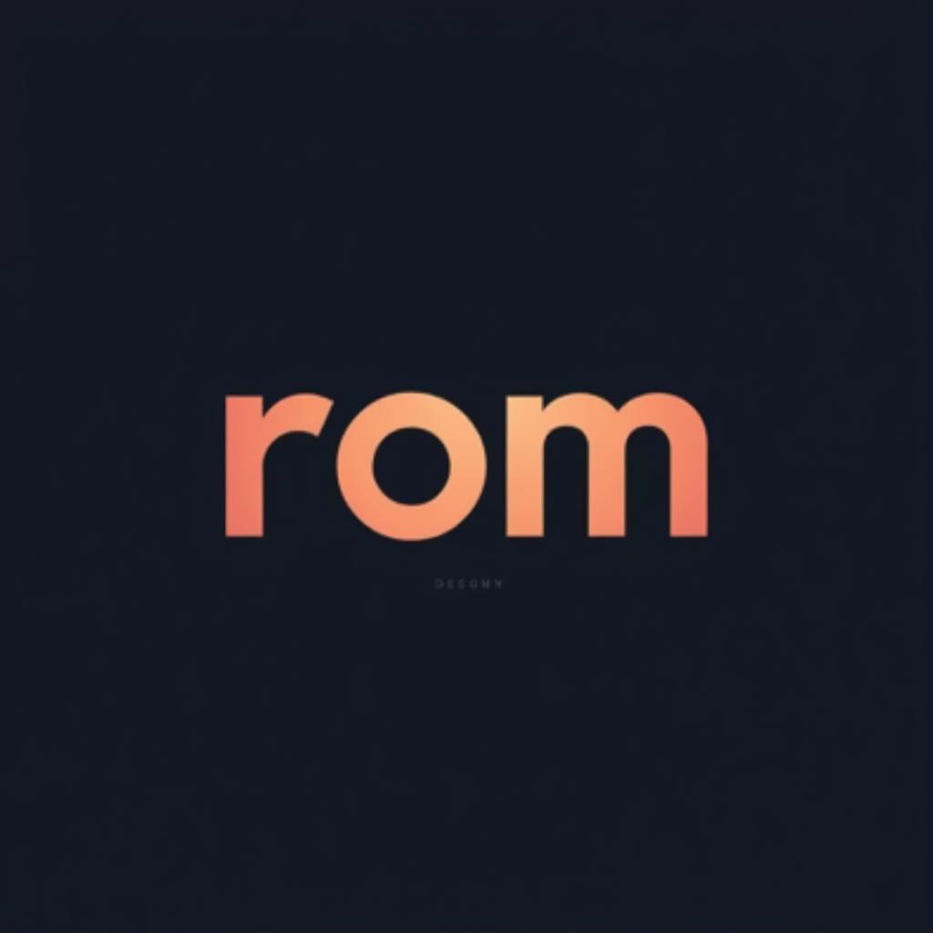  design a logo, ギターと歯のイラスト, with the text 'rom'.