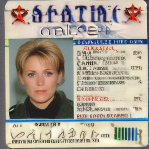 Make me a government Identification Card with the name Samantha Carter and