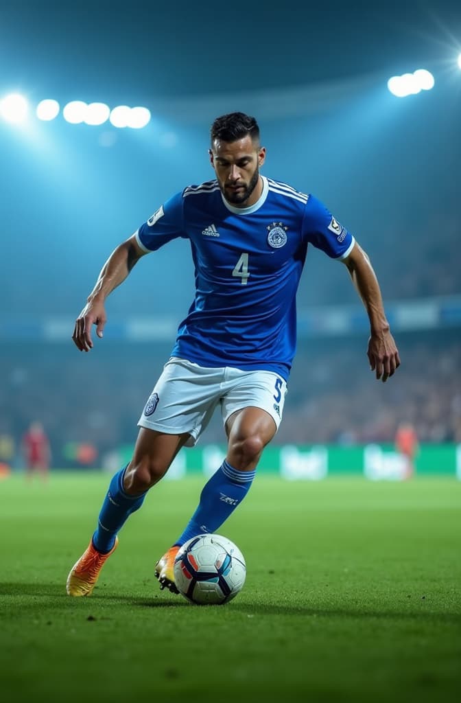  campo de futebol azul hyperrealistic, full body, detailed clothing, highly detailed, cinematic lighting, stunningly beautiful, intricate, sharp focus, f/1. 8, 85mm, (centered image composition), (professionally color graded), ((bright soft diffused light)), volumetric fog, trending on instagram, trending on tumblr, HDR 4K, 8K