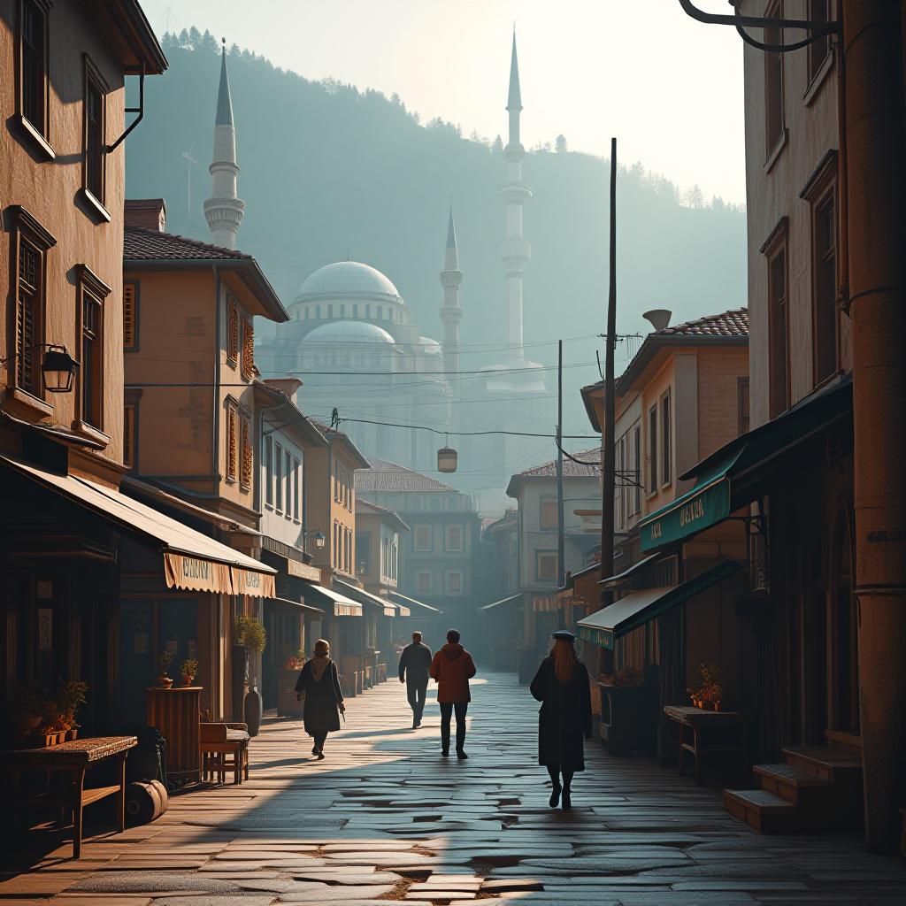  a visual of the ancient appearance of a place in the northwest region of turkey. the visual should include plenty of historical and cultural elements. it should also be a city view. specifically İstanbul  hyperrealistic, full body, detailed clothing, highly detailed, cinematic lighting, stunningly beautiful, intricate, sharp focus, f/1. 8, 85mm, (centered image composition), (professionally color graded), ((bright soft diffused light)), volumetric fog, trending on instagram, trending on tumblr, HDR 4K, 8K