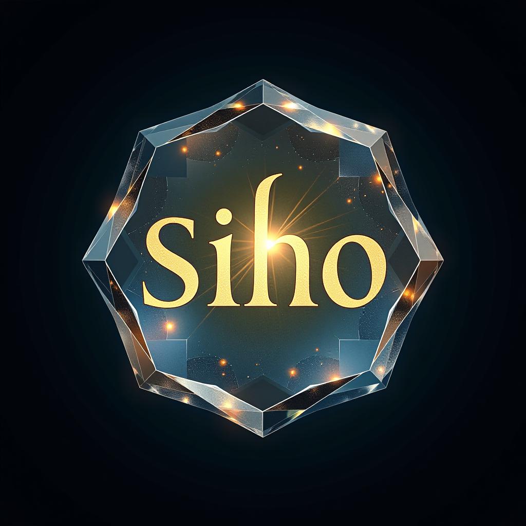  make a logo siho written in a glowing gem