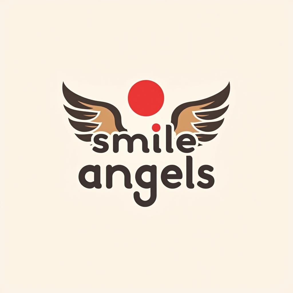  design a logo, in a geometric style. 水彩スタイル、水のロゴ、水色のグラデーションカラー、白背景。, with the text 'smile angels'.