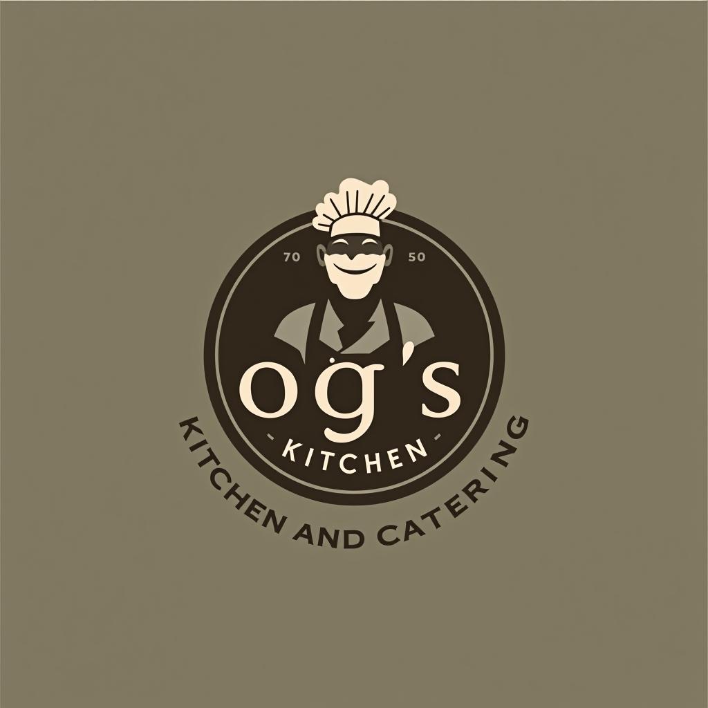  design a logo, i need a logo for me and my bro kitchen and catering business the name is og’s kitchen and catering, with the text 'chef kitchen '.