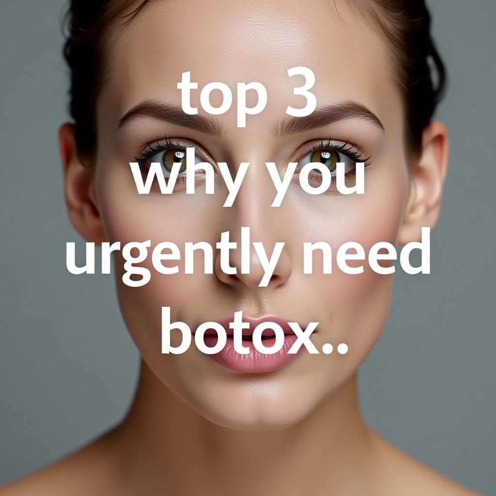  gray background and the text "top 3 reasons why you urgently need botox."