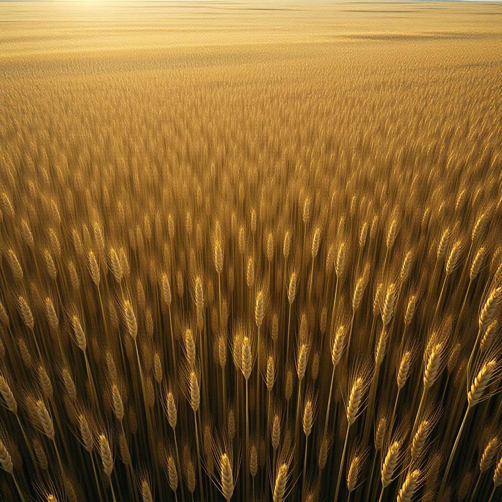  the satellite scans the wheat fields.