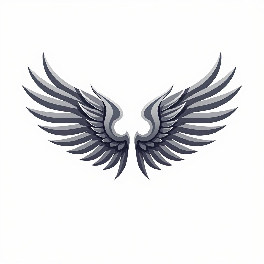  design a logo, logo with a wings, white background, logo style, flat