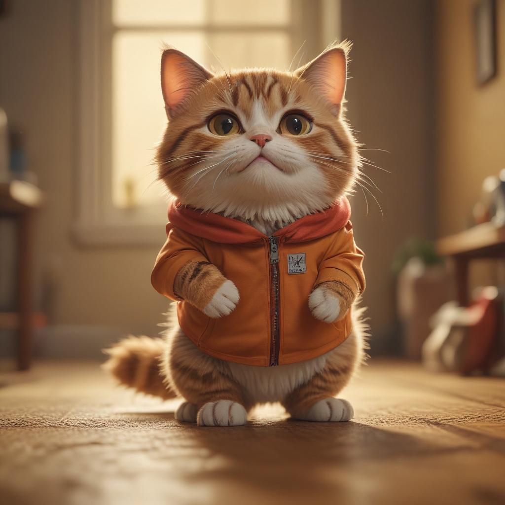 ((masterpiece)),(((best quality))), 8k, high detailed, ultra detailed, A cartoon cat stretching, warm colors hyperrealistic, full body, detailed clothing, highly detailed, cinematic lighting, stunningly beautiful, intricate, sharp focus, f/1. 8, 85mm, (centered image composition), (professionally color graded), ((bright soft diffused light)), volumetric fog, trending on instagram, trending on tumblr, HDR 4K, 8K