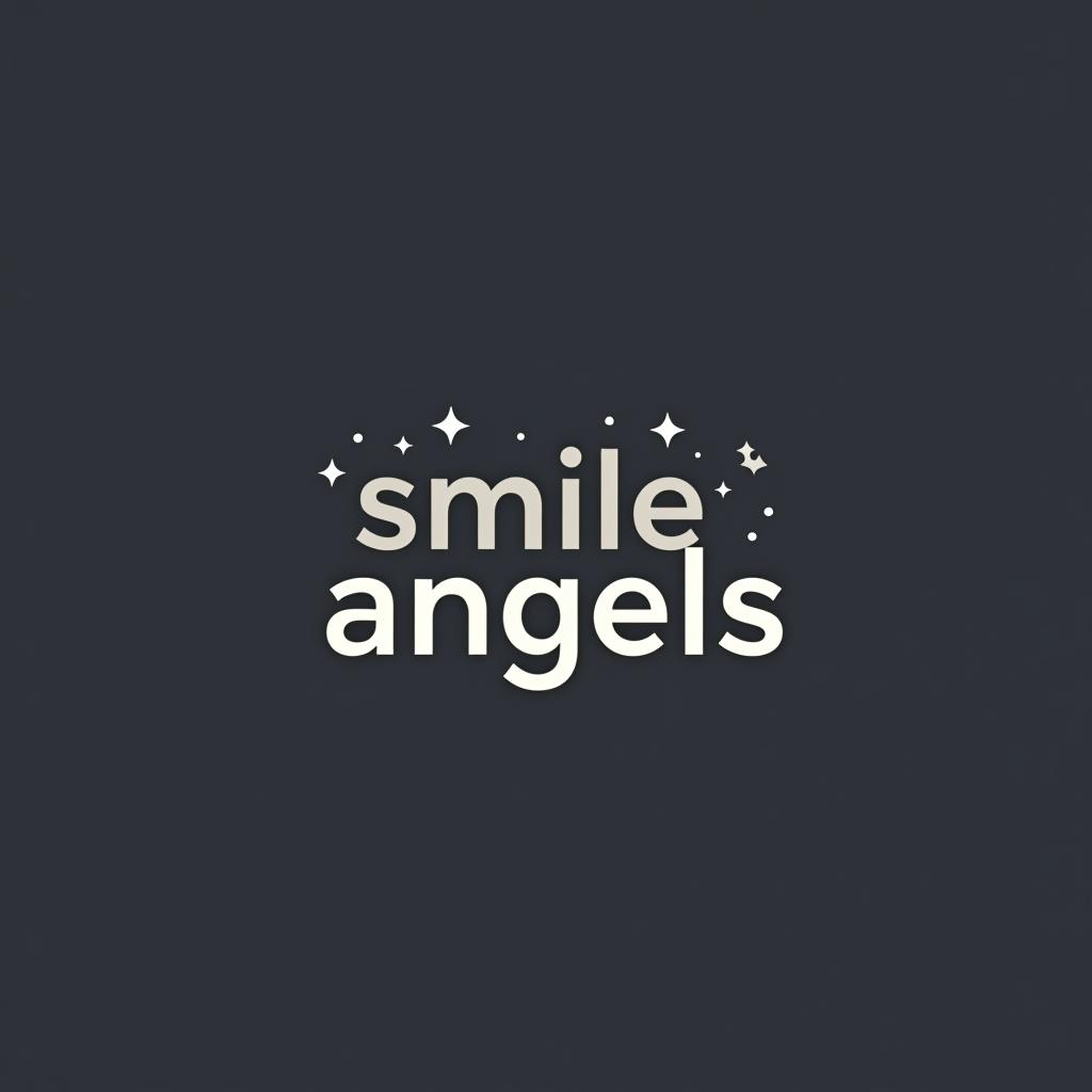  design a logo, in a minimalism style. 水彩スタイル、水のロゴ、水色のグラデーションカラー、白背景。, with the text 'smile angels'.