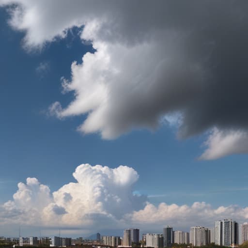 Clouds in Macro Photography style with City background