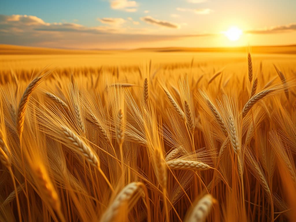  amber waves of grain, beautiful field of wheat growing