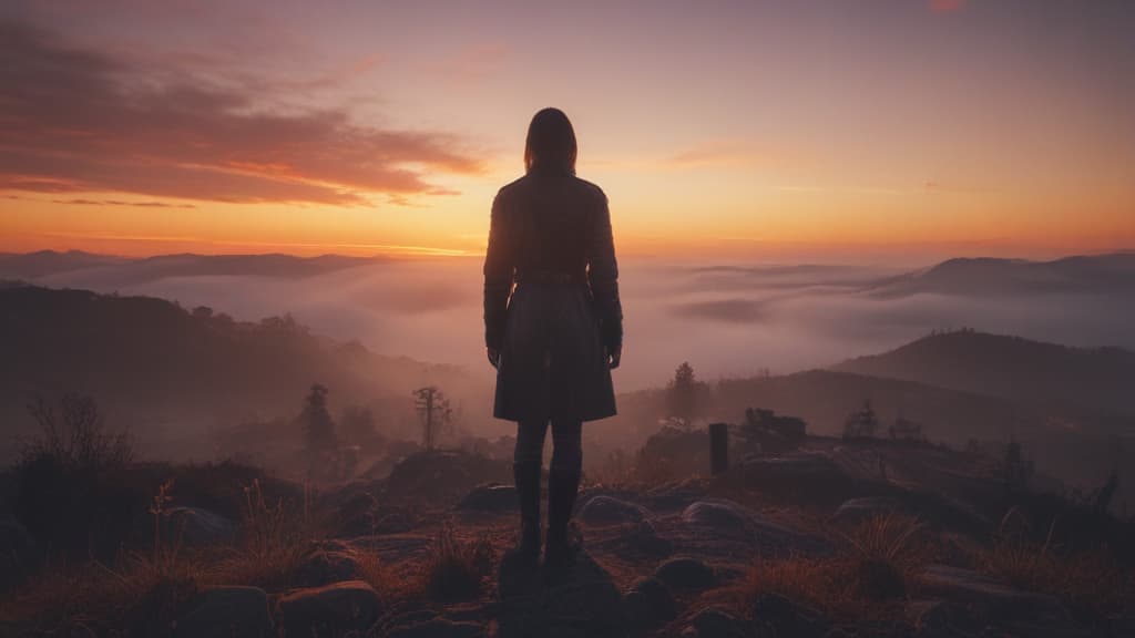 beautiful sunset hyperrealistic, full body, detailed clothing, highly detailed, cinematic lighting, stunningly beautiful, intricate, sharp focus, f/1. 8, 85mm, (centered image composition), (professionally color graded), ((bright soft diffused light)), volumetric fog, trending on instagram, trending on tumblr, HDR 4K, 8K