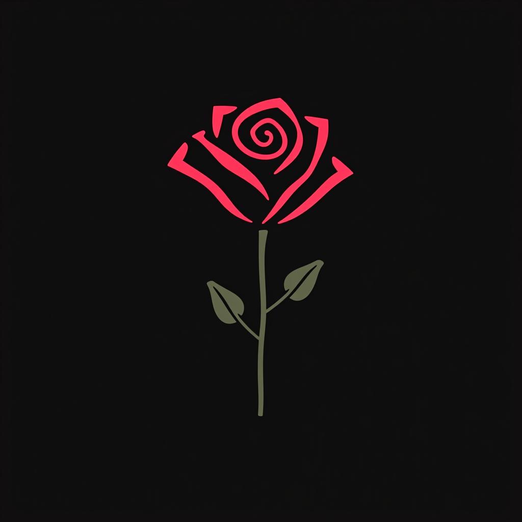  design a logo, logo minimaliste d'une rose, vectoriel, lignes dorées et fond noir