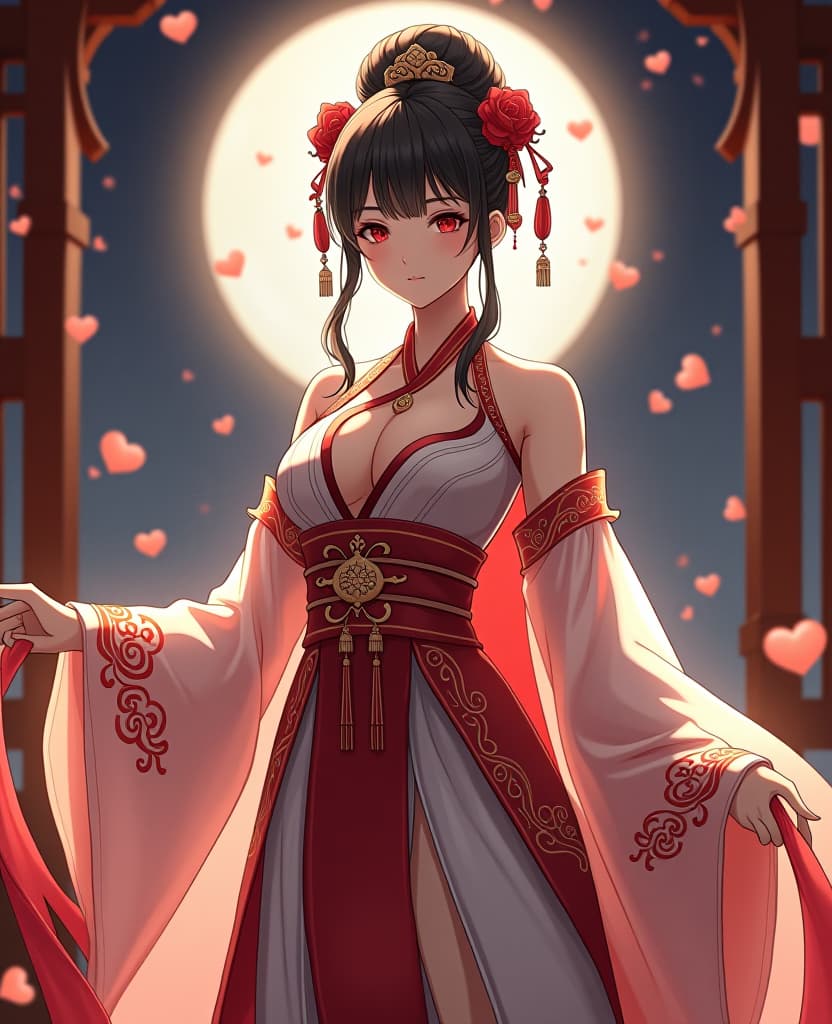  anime artwork chinees , , in and open chinees dress, full body . anime style, key visual, vint, studio anime, highly detailed hyperrealistic, full body, detailed clothing, highly detailed, cinematic lighting, stunningly beautiful, intricate, sharp focus, f/1. 8, 85mm, (centered image composition), (professionally color graded), ((bright soft diffused light)), volumetric fog, trending on instagram, trending on tumblr, HDR 4K, 8K