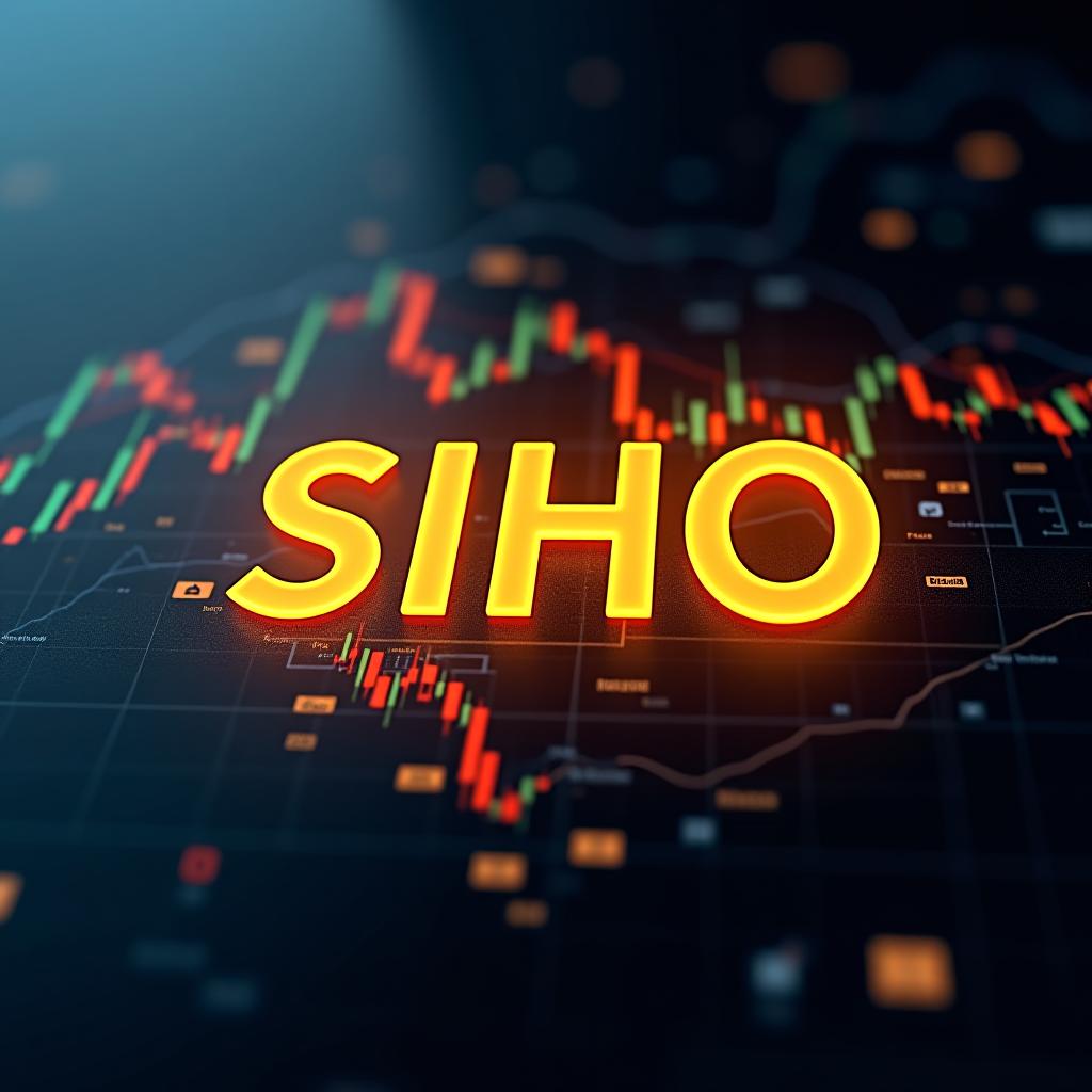  a crypto bullish chart with glowing yellow siho text on it