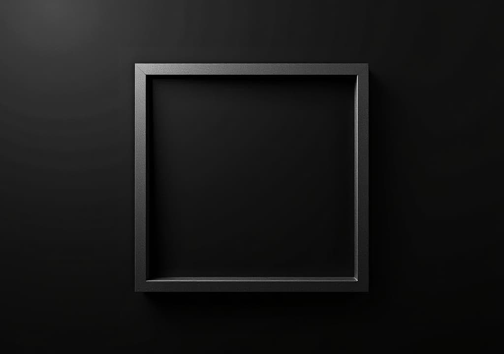  a black square with a white border is on a black background