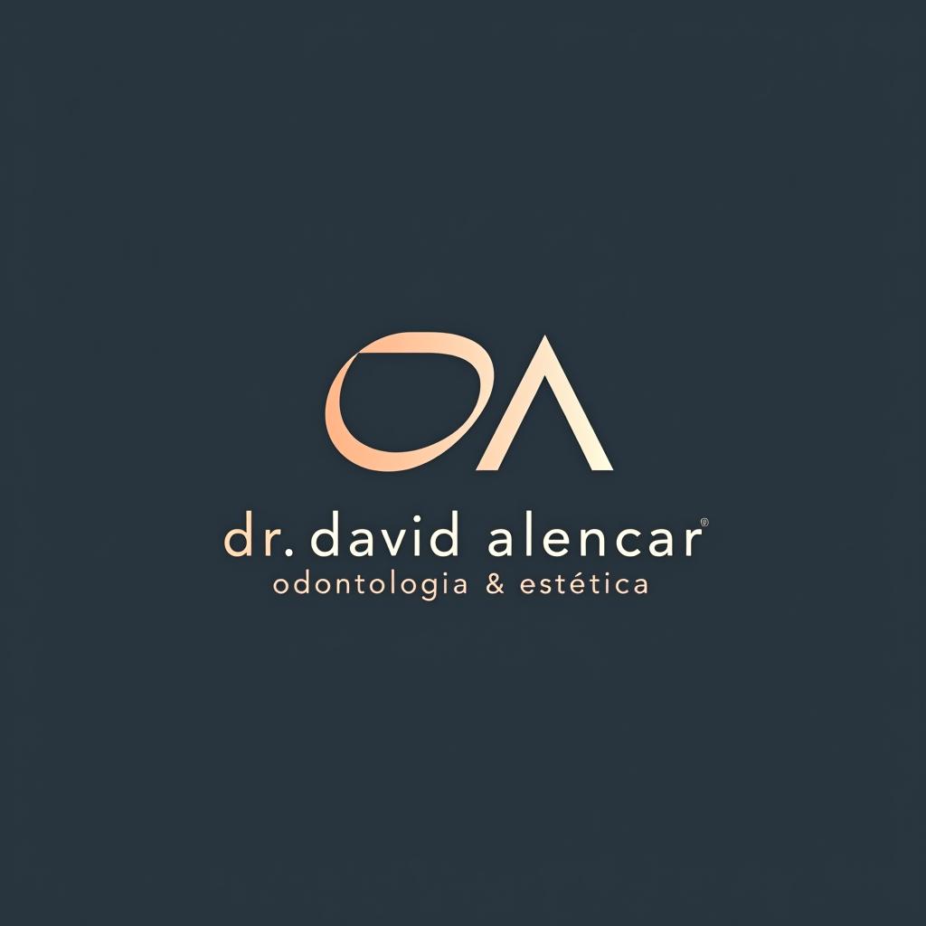  design a logo, crie uma logo elegante, sofisticada e moderna com o slogan realizando sonhos, with the text 'dr. david alencar odontologia & estética'.