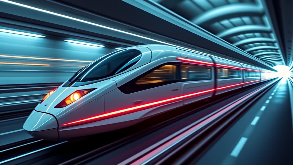  futuristic high speed train in motion