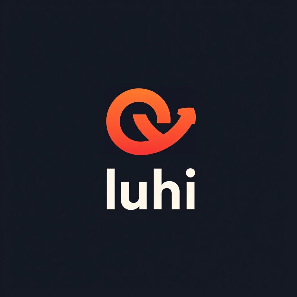  design a logo, interlock the letters, with the text 'luhi'.