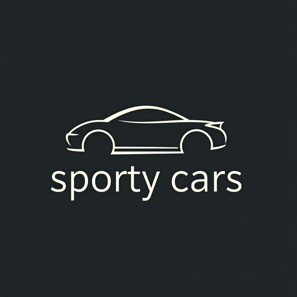  design a logo une voiture en or, minimaliste, avec fond couleur blanc, with the text 'sporty cars'.