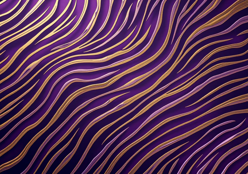  abstract tapestry of purple and gold tiger stripes