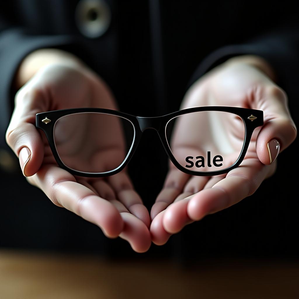  hands with glasses that have the inscription "sale"