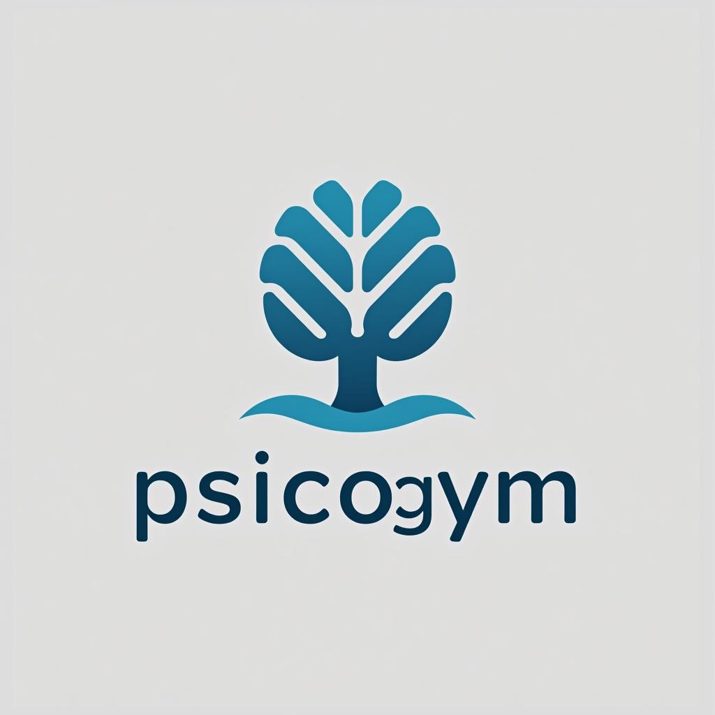  design a logo, diseño de logo de psicología utilizando el símbolo psi y símbolos de bienestar mental y ejercicio. , with the text 'psicogym edp'.