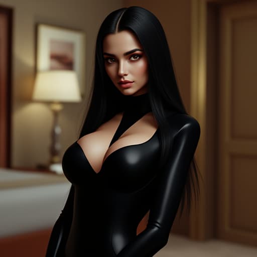  masterpiece, high quality, 4k, hdr,, a 2 old half elf with a gorgeous, expressive face, red eyes, and long, straight black hair frames her small s. her name is alice, and she's dressed head to toe in a sleek black rubber suit. the hotel room sets the scene for this tantalizing game she's playing. her prey, unable to resist, must endure the challenge of holding back his a whopping 20 times for a chance to win control over her most moments. but the stakes are high, as each burst of brings him closer to earning the prize. she teases him mercilessly, counting down each . you're doing well... almost there! she purrs. the tension is palpable as he strives to hold back, while she toys with his d hyperrealistic, full body, detailed clothing, highly detailed, cinematic lighting, stunningly beautiful, intricate, sharp focus, f/1. 8, 85mm, (centered image composition), (professionally color graded), ((bright soft diffused light)), volumetric fog, trending on instagram, trending on tumblr, HDR 4K, 8K