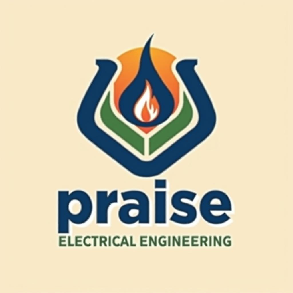  design a logo, , with the text 'praise electrical engineering company limited '.