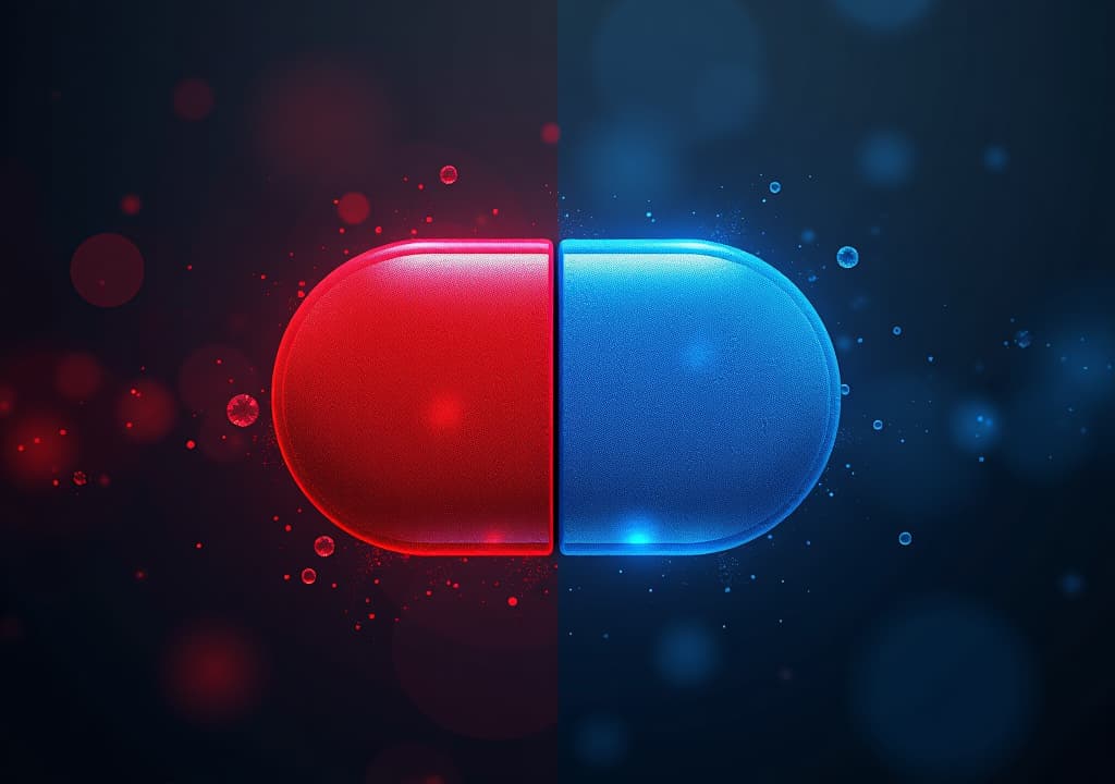  red pill or blue pill, the choice is yours, between truth and illusion, belief and reality, truth and lie, right and wrong, left and right