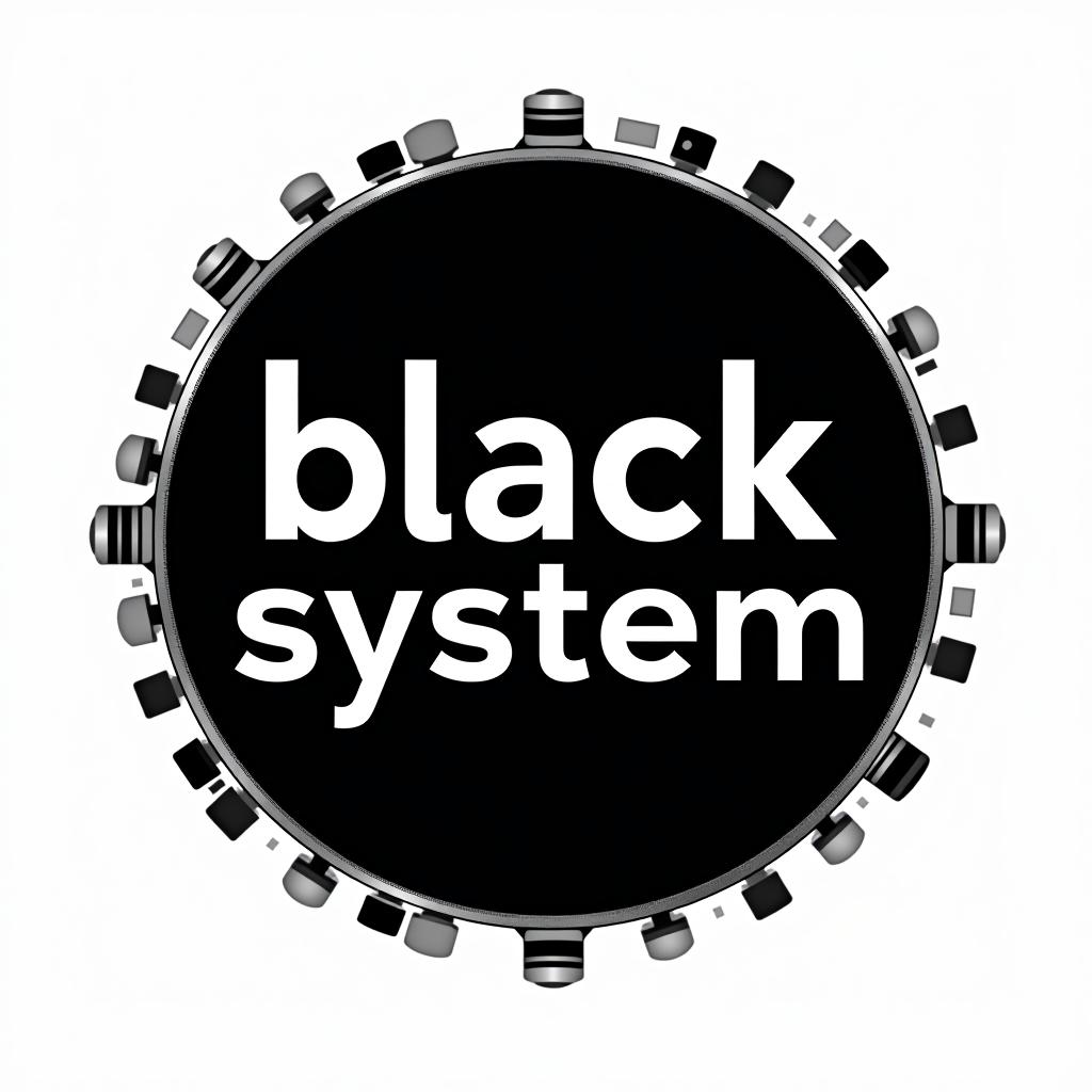  design a logo, black sistem, with the text 'black sistem'.