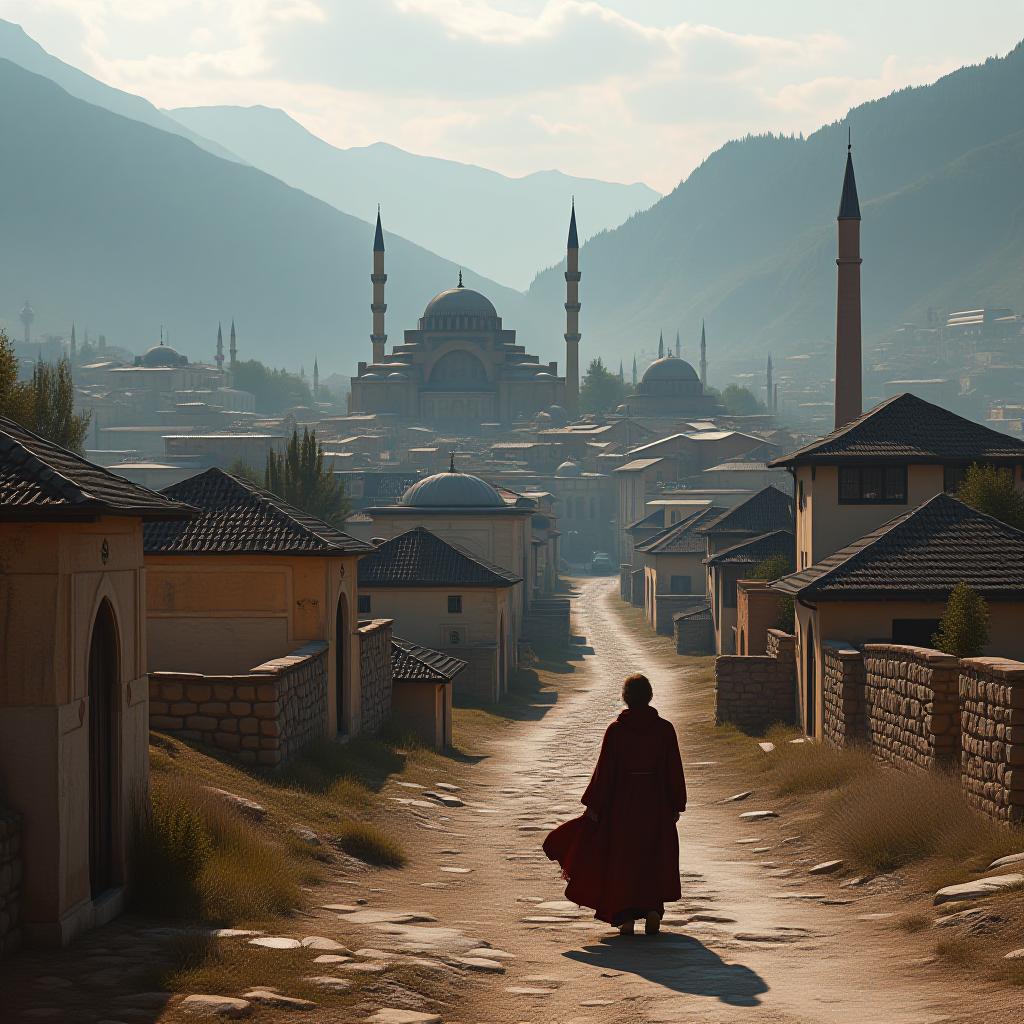  a visual of the ancient appearance of a place in the northwestern region of turkey. the visual should include plenty of historical and cultural elements. it should also be a city view. hyperrealistic, full body, detailed clothing, highly detailed, cinematic lighting, stunningly beautiful, intricate, sharp focus, f/1. 8, 85mm, (centered image composition), (professionally color graded), ((bright soft diffused light)), volumetric fog, trending on instagram, trending on tumblr, HDR 4K, 8K