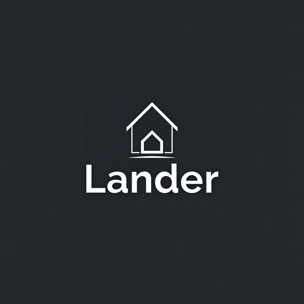  design a logo, minimal line logo in the theme of real estate, with the text ‘lander’