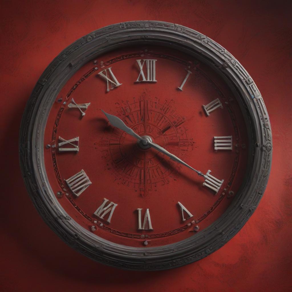 A quick transition shot with a time jump effect, showing a clock ticking for 1.5 seconds, symbolizing the passage of time and building suspense for the upcoming events, stylized with digital countdown graphics"in the style of classical Greek pottery art, with intricate black figures on a red background, depicting mythological scenes with a focus on gods and heroes, using a limited color palette of red, black, and white"This image is a breathtaking painting that captures the magical scene with vivid detail. The overall composition is spellbinding, showcasing a perfect harmony. photorealism fantasy, unreal engine 5, concept hyperrealistic, full body, detailed clothing, highly detailed, cinematic lighting, stunningly beautiful, intricate, sharp focus, f/1. 8, 85mm, (centered image composition), (professionally color graded), ((bright soft diffused light)), volumetric fog, trending on instagram, trending on tumblr, HDR 4K, 8K