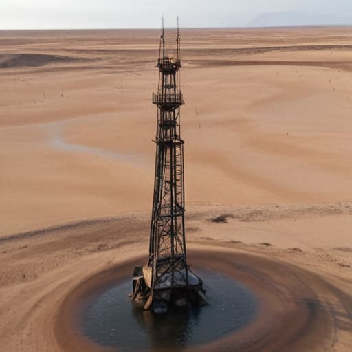 Someone went to the desert and found a huge oil well he started to swim in the oil